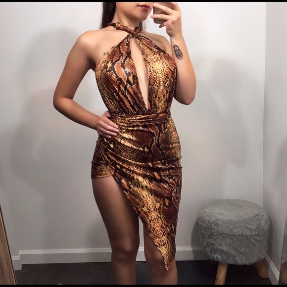 THREE LEFT Lina Snake Print Multiway Mini Dress - Picture 4 of 8